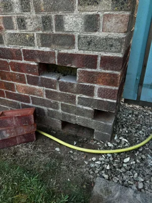 Damaged brickwork repair